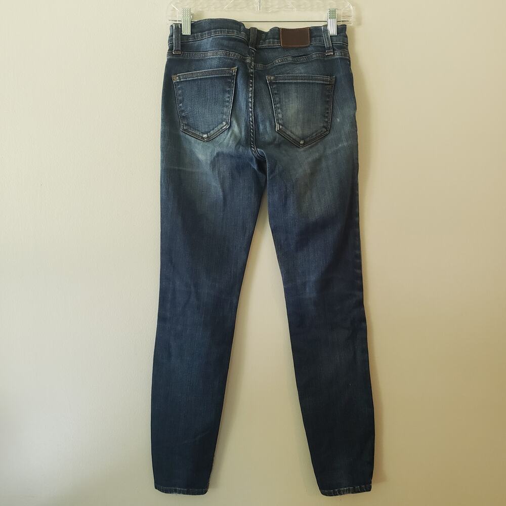 Madewell Skinny Skinny Jeans Dark Wash Distressed Size 28 - Picture 2 of 8